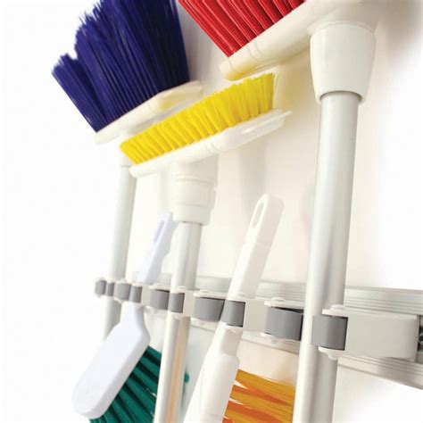 metal wall bracket broom holder 5 clip|wall mounted broom holder.